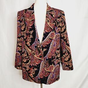 Alfred Dunner Vintage Womens Paisley Suit Blazer Jacket Size 14